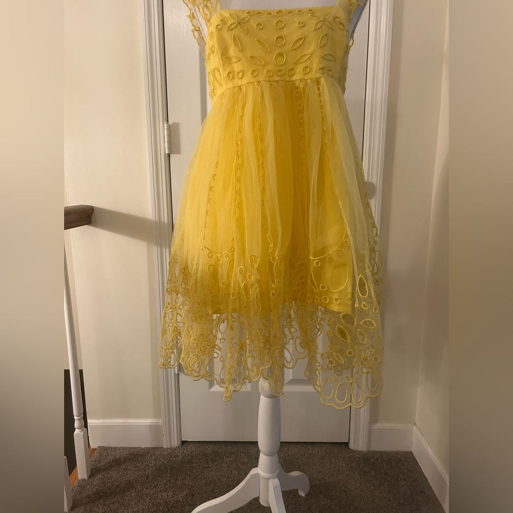 Anthropologie Let Me Be Eyelet Tulle Mini Dress NWT! - Picture 10 of 16